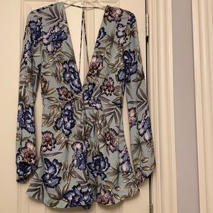 Size Small Floral Low Cut Romper